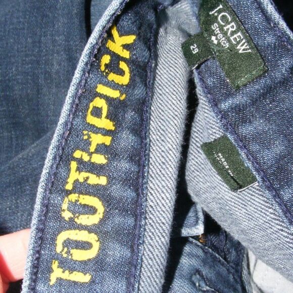 J.CREW Factory Toothpick Jeans, 29, Slender leg, Zipper fly, Indigo Blue - Picture 6 of 8